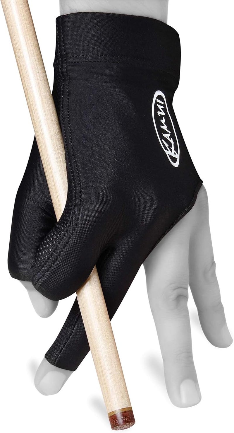 KAMUI Billiard GLOVE QuickDry, for LEFT Hand, Black (L) - Image 1